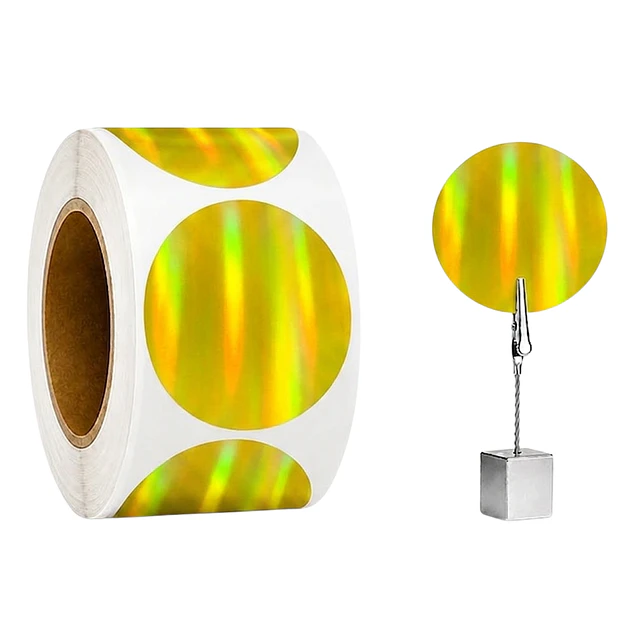 Etiquetas Vinilo Dorado Tornasol Autoadhesivas Térmicas 50x50mm 400 Unidades
