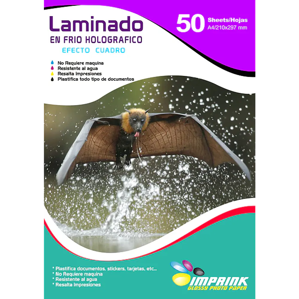  SEGUNDA SELECCION! Laminado en Frio Transparente Holografico Efecto Cuadro A4/50 Hojas