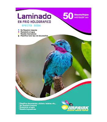 SEGUNDA SELECCIÓN! Laminado en Frio Transparente Holografico Efecto seda A4/50