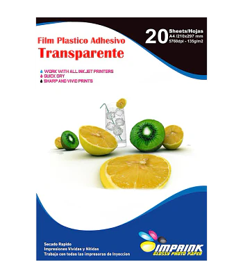 SEGUNDA SELECCIÓN! Vinilo Plástico Adhesivo Transparente Cristalino A4 / 135g / 20 hojas (A)