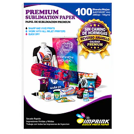 CAJA 20 RESMAS!! Papel Para Sublimación Premium (reverso amarillo) A4  Resma De 100 Hojas  SECADO INSTANTANEO