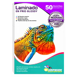 Laminado en Frio Transparente Glossy A4/50 Hojas