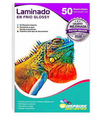 Laminado en Frio Transparente Glossy A4/50 Hojas