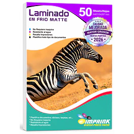 Laminado en Frio Transparente Matte A4/50 Hojas 