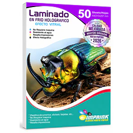 Laminado en Frio Transparente Holografico Tornasol A4/50 hojas