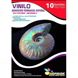 Vinilo Tornasol Adhesivo A4 Diseño Espiral 10 hojas