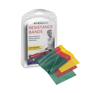  Kit de Bandas de Resistencia Liviana Theraband 1,5 mt (amarillo, rojo, verde) 