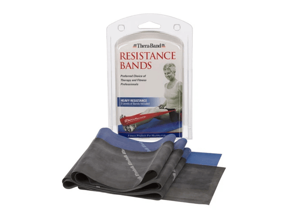  Kit de Bandas de Resistencia Fuerte Theraband 1,5 mt (Azul, Negro)  1