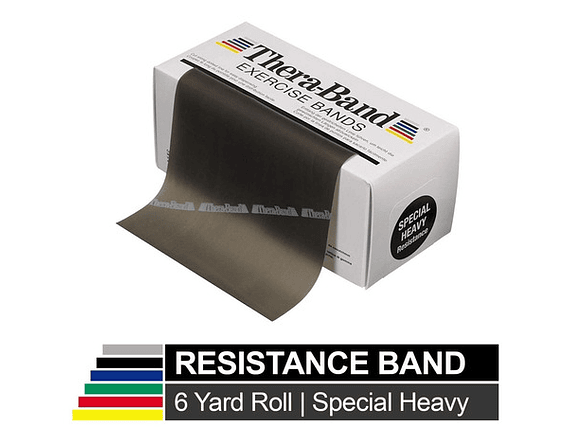 Banda Elástica Theraband Rollo 5,5 Mts Negro 1