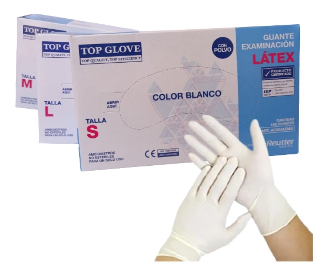 Guante de Examinación de Látex Top Glove Con Polvo