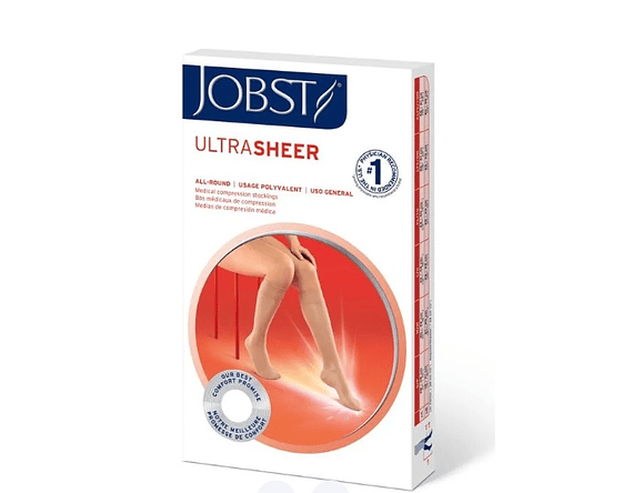 Media Rodilla Compresiva Jobst Ultrasheer 15-20 mmHg Punta Cerrada 1