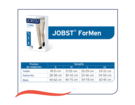 Calcetín Jobst For Men Rodilla 30-40 mmhg Negro Compresión Alta  3