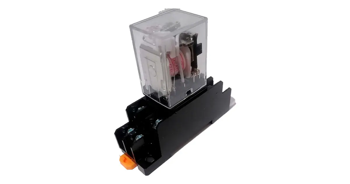 Relé 220vac Con Base, 8 Pines, 2no + 2nc , 5 Amp.
