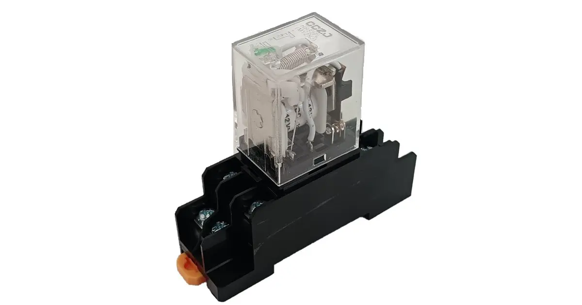 Rele 12 VDC Con Base, 8 Pines, 2NO + 2NC , 5 Amperes