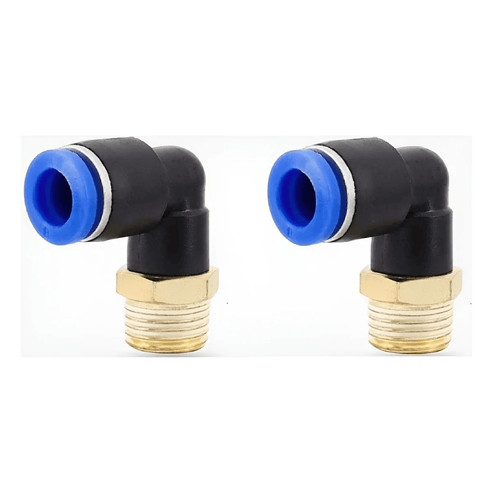 Conector Codo 1/4 X 8mm Pack 2 Unidades 1