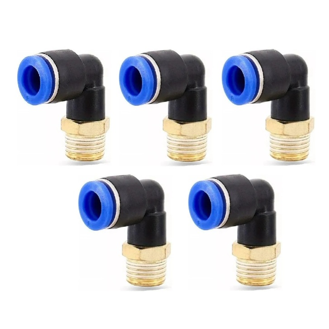 Conector Codo 1/4 X 8mm Pack 5 Unidades 1
