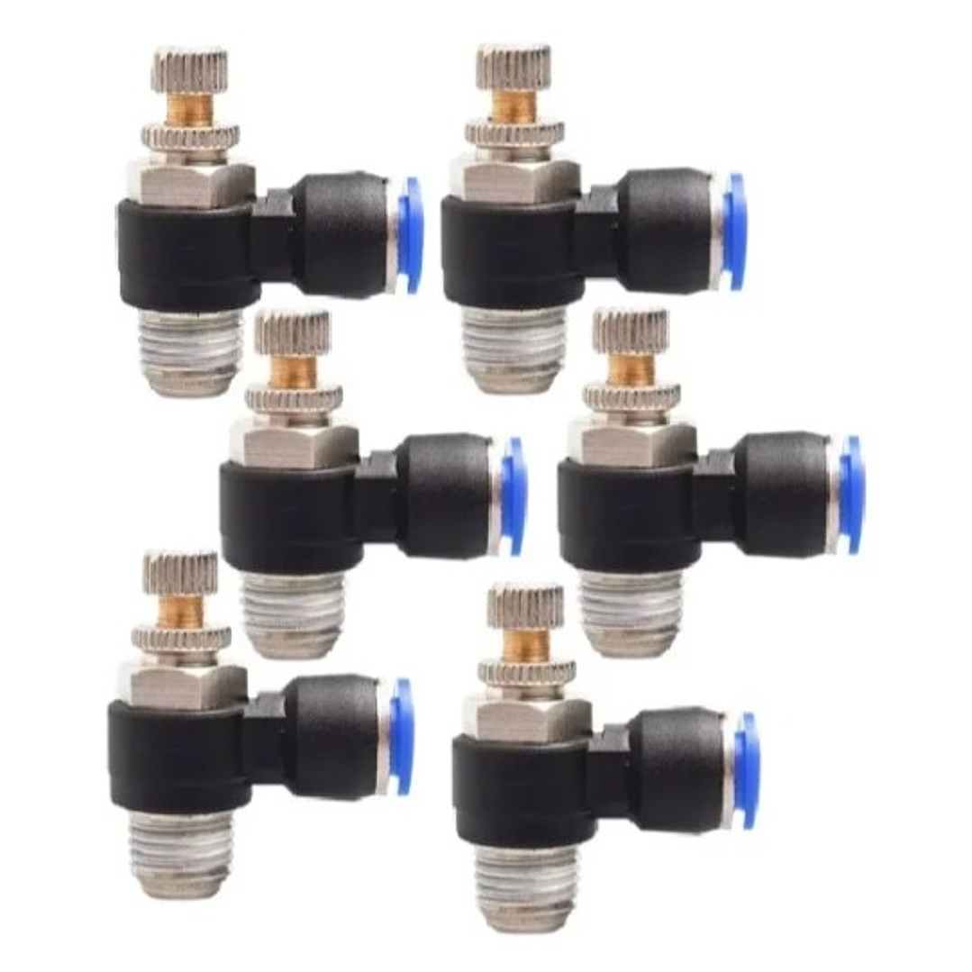 Conector Regulador De Flujo Aire Hilo De 1/8 X 8mm Neumático Pack 6 Unidades 1