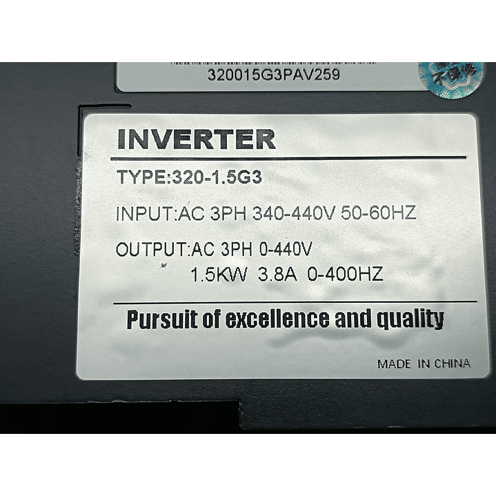 Variador De Frecuencia 1,5kw Entrada-salida Trifásica 3x380v 3