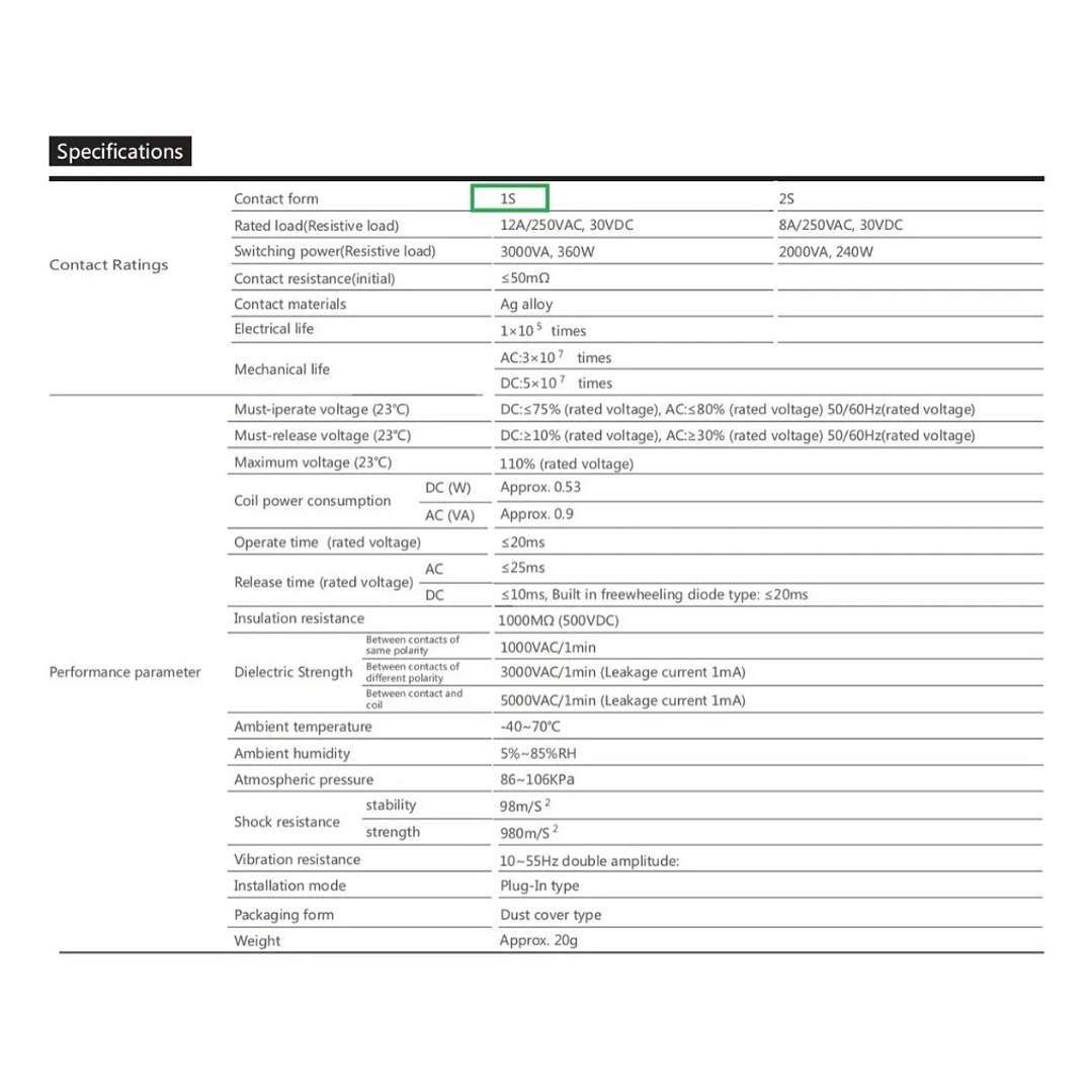 Rele Interface Miniatura Voltaje 24vdc - 12a 12