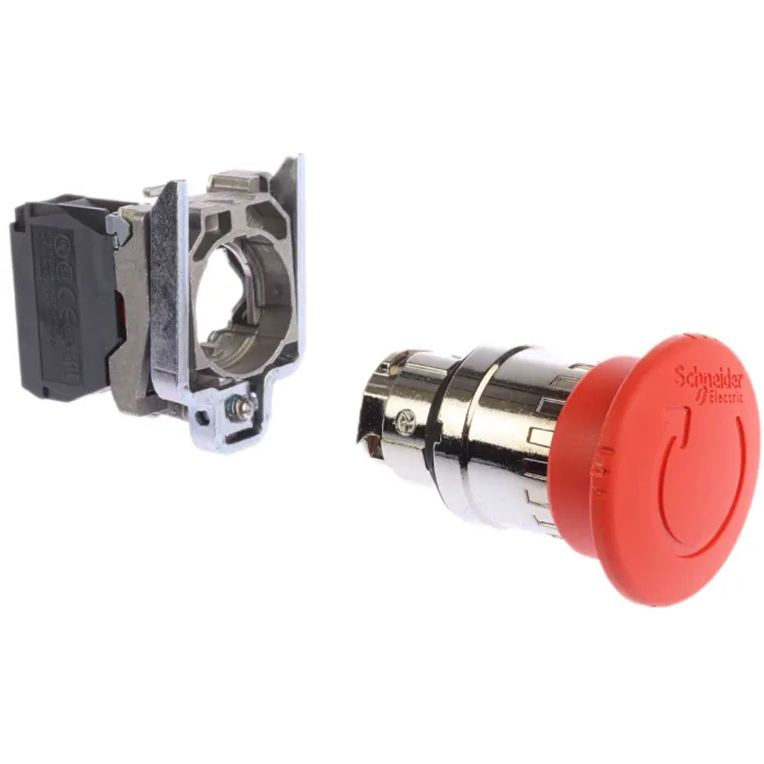 Pulsador Parada Emergencia Metálico 22mm, 1NC, XB4BS8442 Schneider Electric 3