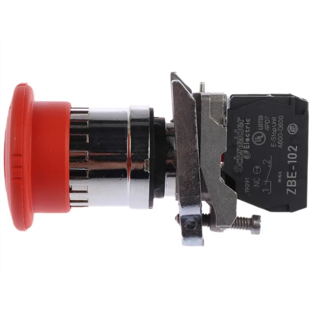 Pulsador Parada Emergencia Metálico 22mm, 1NC, XB4BS8442 Schneider Electric 5