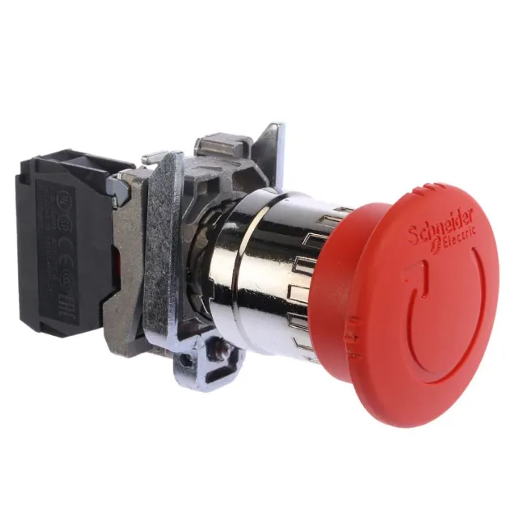Pulsador Parada Emergencia Metálico 22mm, 1NC, XB4BS8442 Schneider Electric 1