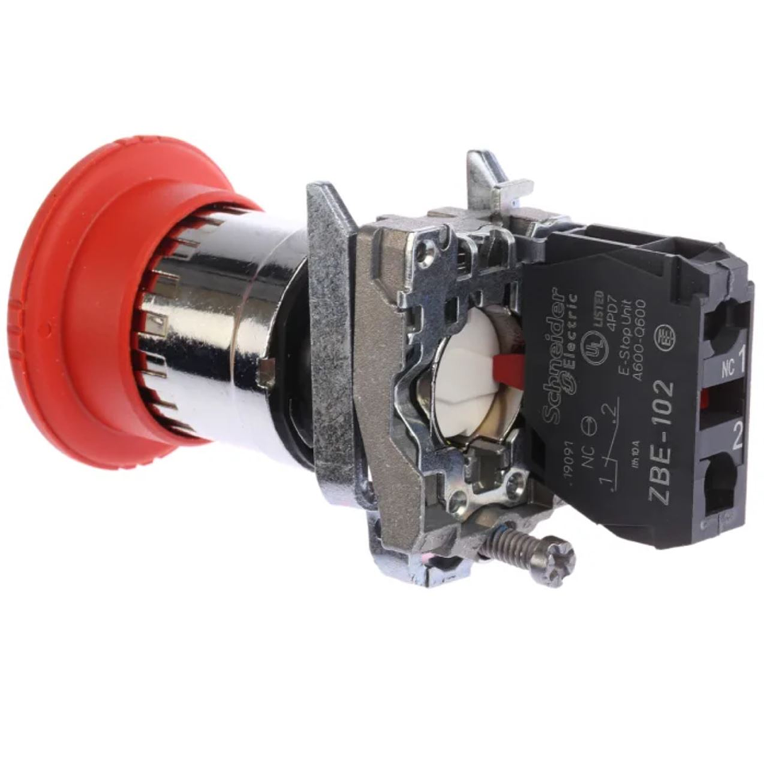 Pulsador Parada Emergencia Metálico 22mm, 1NC, XB4BS8442 Schneider Electric 6