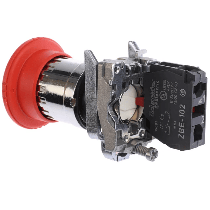 Pulsador Parada Emergencia Metálico 22mm, 1NC, XB4BS8442 Schneider Electric 6