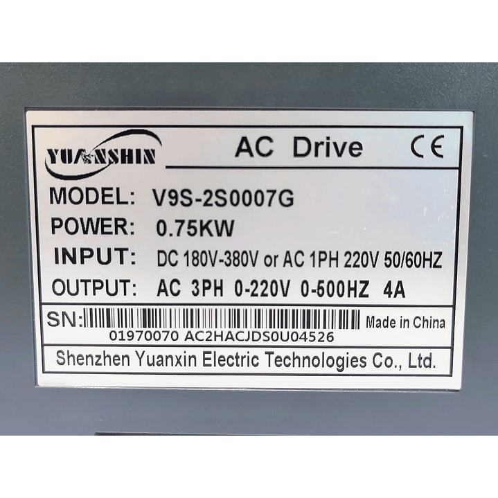 Inversor Solar  750W Variador Frecuencia Para Bomba Trifásica 0.75KW (1 HP) 12
