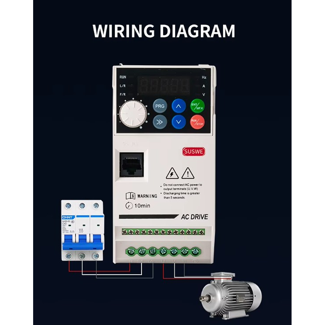 Variador Frecuencia 4kw, Entrada-salida Trifásica 3x380vac 4