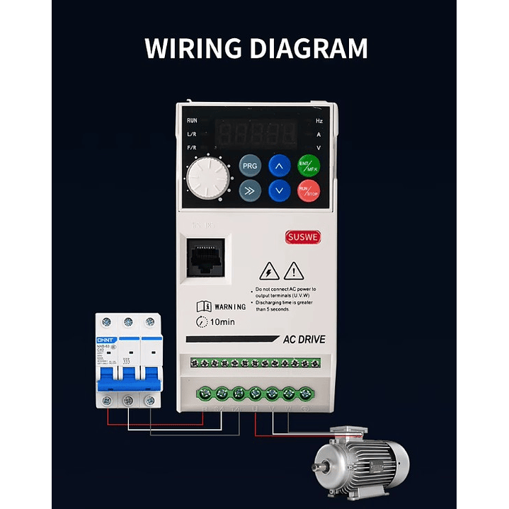 Variador Frecuencia 4kw, Entrada-salida Trifásica 3x380vac 4