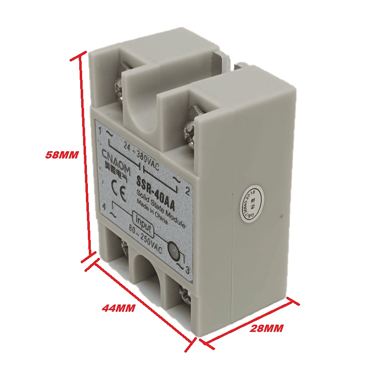 Rele De Estado Sólido Ssr-40aa Control Y Salida Ac, 380vac 4