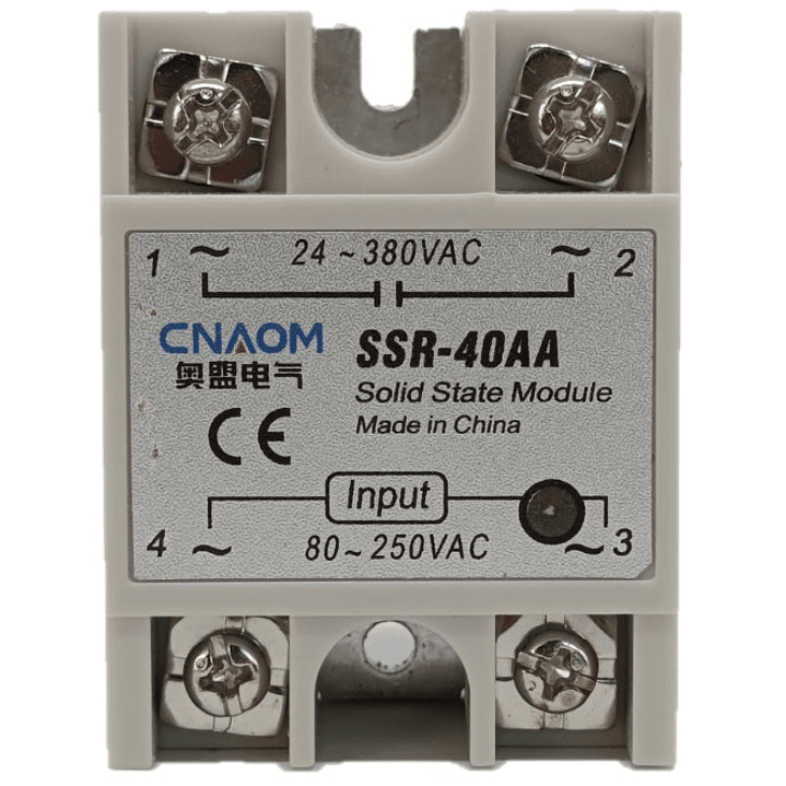 Rele De Estado Sólido Ssr-40aa Control Y Salida Ac, 380vac 1