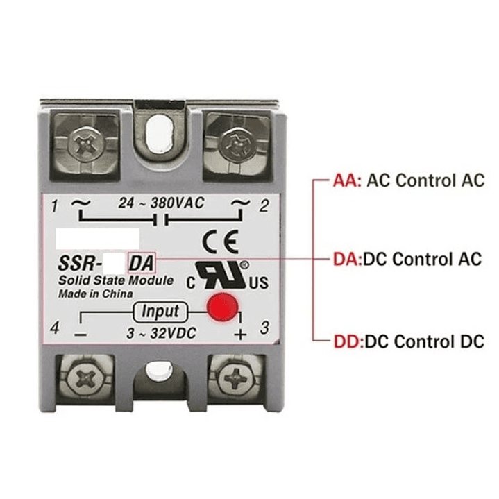 Rele De Estado Sólido Ssr-40aa Control Y Salida Ac, 380vac 6