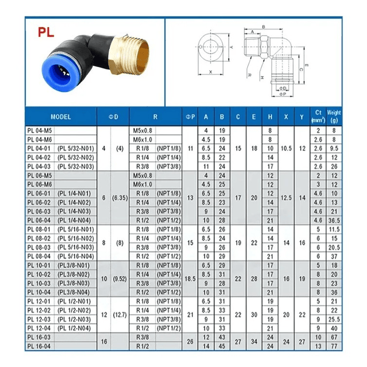 Conector Codo 1/2 X 16mm  3