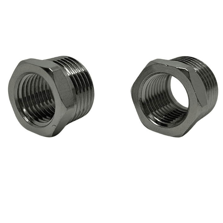Bushing Reductor Latón Niquelado He 3/8 X Hi 1/4 Pack 2 Unidades 1