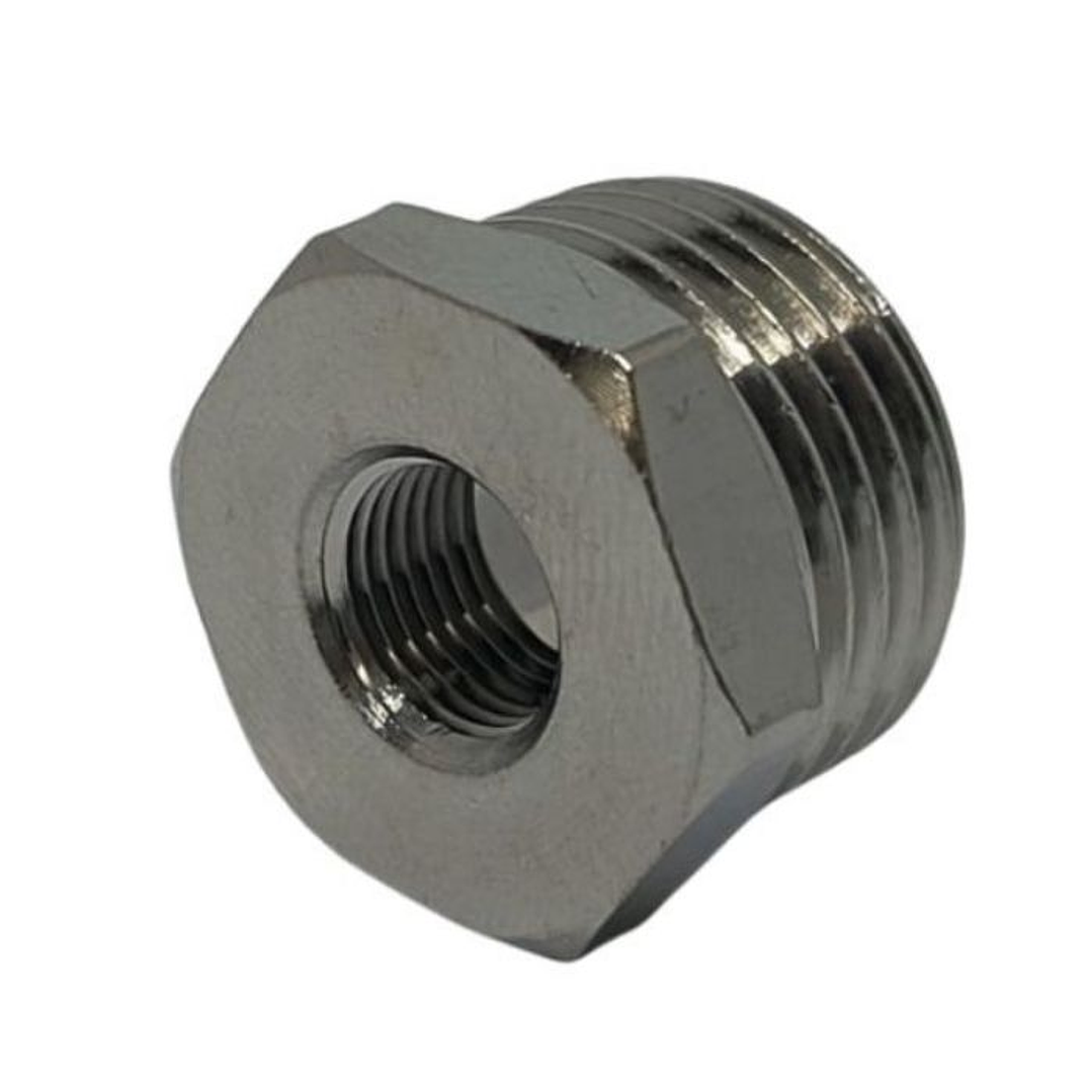 Bushing Reductor Latón Niquelado He 1/2 X Hi 1/8 1