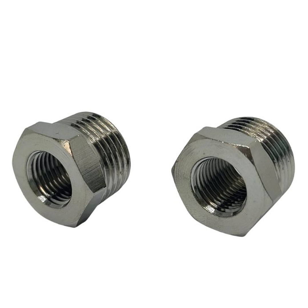 Bushing Reductor Latón Niquelado He 1/2 X Hi 1/4 Pack 2 Unidades 1