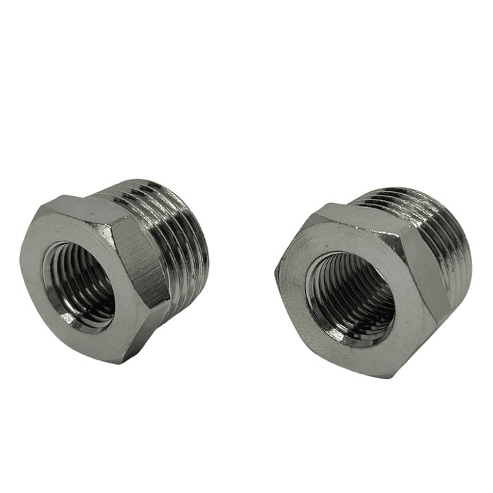 Bushing Reductor Latón Niquelado He 1/2 X Hi 1/4 Pack 2 Unidades 1