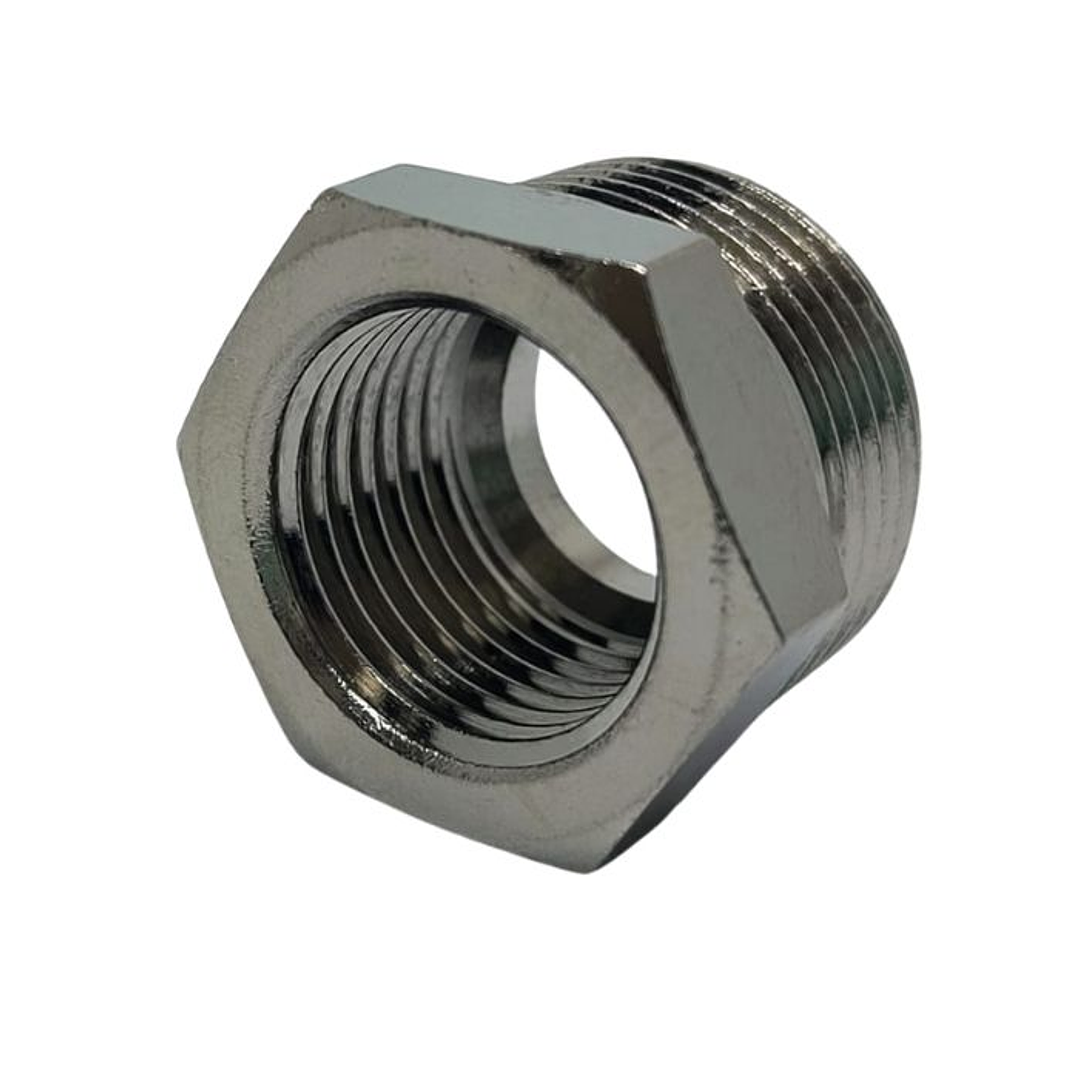 Bushing Reductor Latón Niquelado He 3/4 X Hi 1/2 1