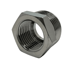 Bushing Reductor Latón Niquelado He 3/4 X Hi 1/2