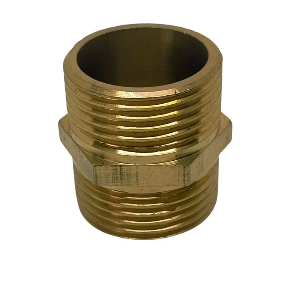 Niple Tuerca Conector Bronce 1/2 Pulgada Hilo He/he 2