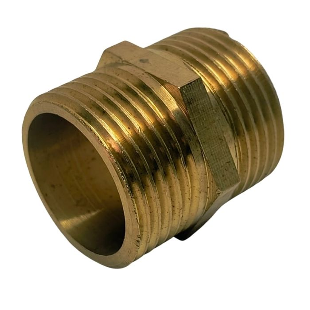 Niple Tuerca Conector Bronce 1 Pulgada Hilo He/he 1