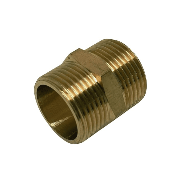 Niple Tuerca Conector Bronce 1/4 Pulgada Hilo He/he 1