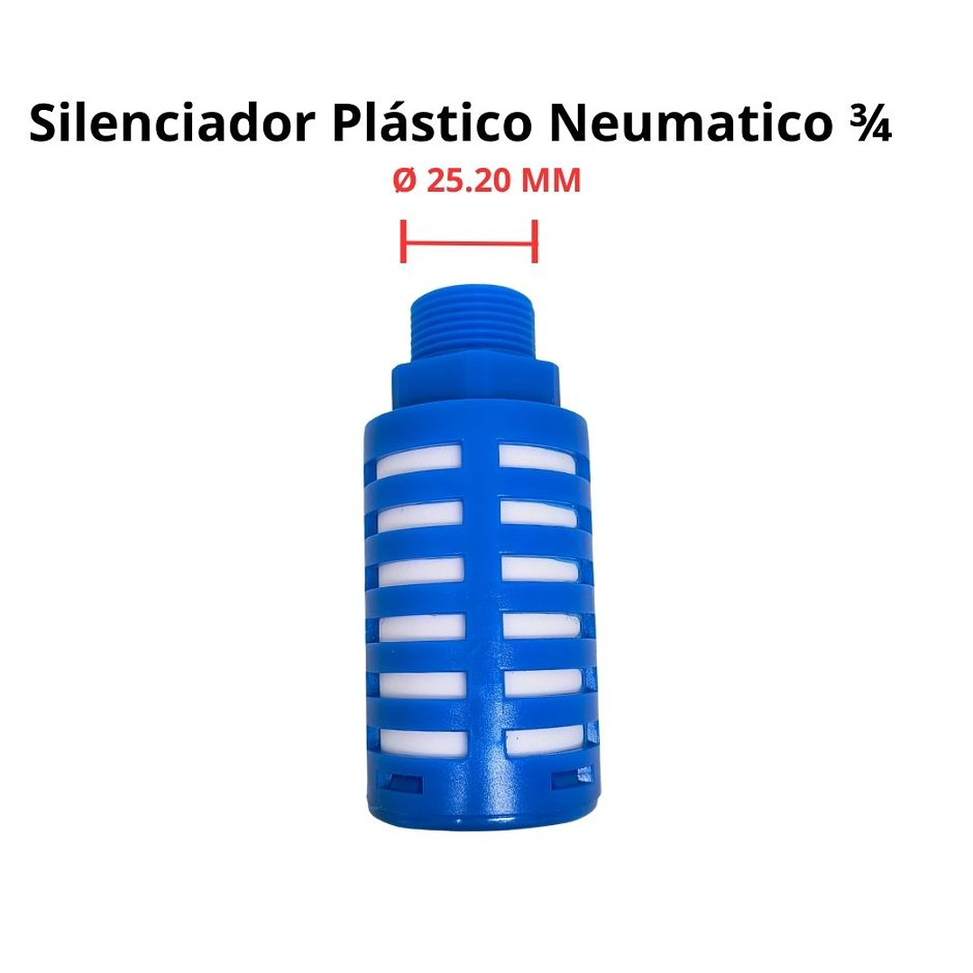 Silenciador Neumático Plástico Para Escape De Aire 3/4 Npt 2
