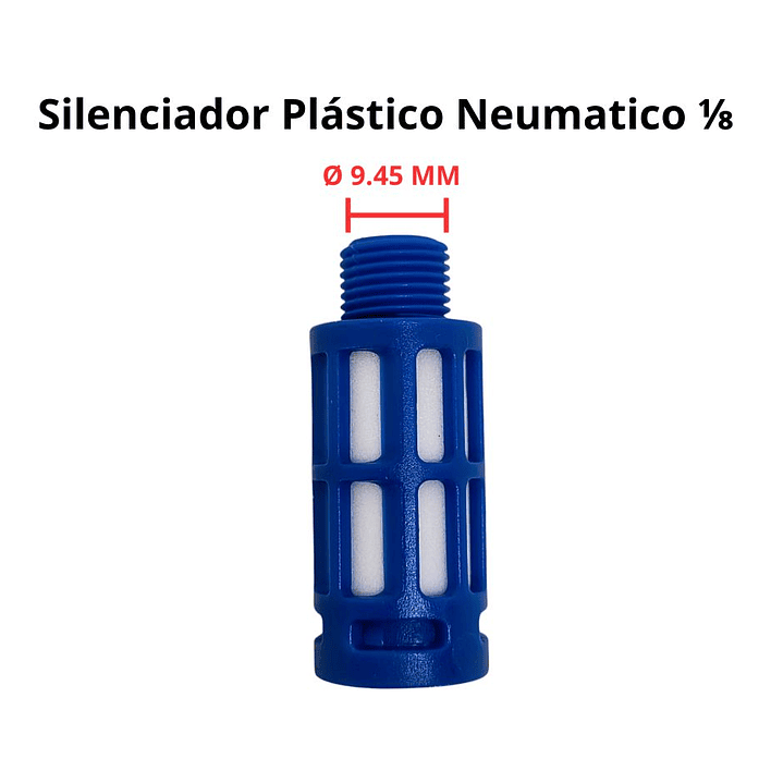Silenciador Neumático Plástico Para Escape De Aire 1/8 Npt 2