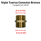 Niple Tuerca Conector Bronce 1 Pulgada Hilo He/he - Miniatura 3
