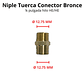 Niple Tuerca Conector Bronce 1/4 Pulgada Hilo He/he - Miniatura 3
