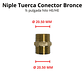 Niple Tuerca Conector Bronce 1/2 Pulgada Hilo He/he - Miniatura 3