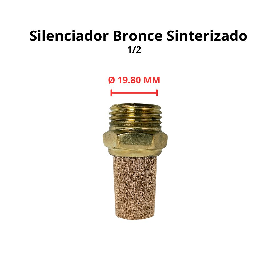 Silenciador Bronce Sinterizado 1/2 Neumática 3